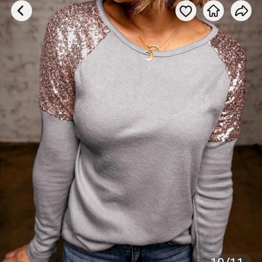 Flamingo sequins long sleeve